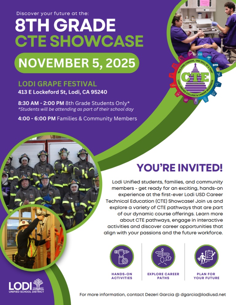Lodi Unified CTE Showcase Flyer